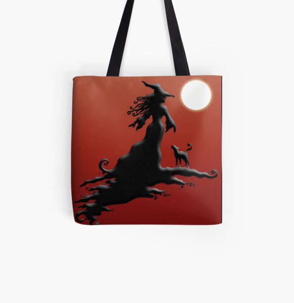 Witch's Silhouette - Prints and Cards All Over Print Tote Bag