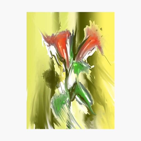 Abstrakte Lilien rot Fotodruck