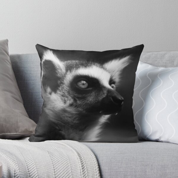 Lemur Portrait Throw Pillow