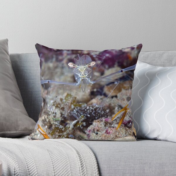 The long arm of the shrimp Throw Pillow