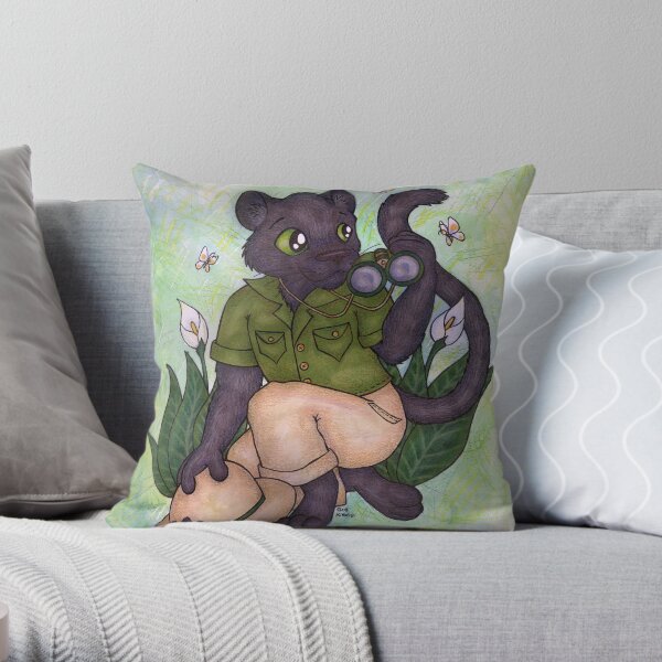 Panther On Safari Throw Pillow
