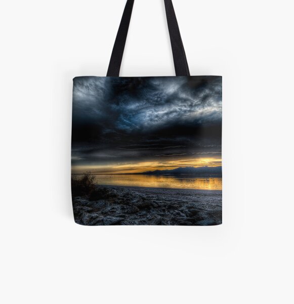 Sunset on the Salton Sea All Over Print Tote Bag