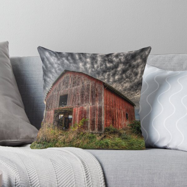 Red Barn Throw Pillow