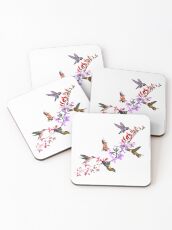 Hummingbirds Feeding Coasters