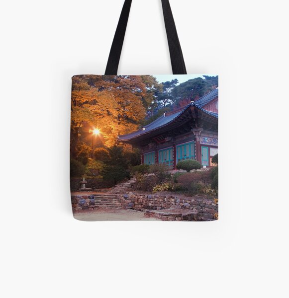 Temple At Dawn All Over Print Tote Bag
