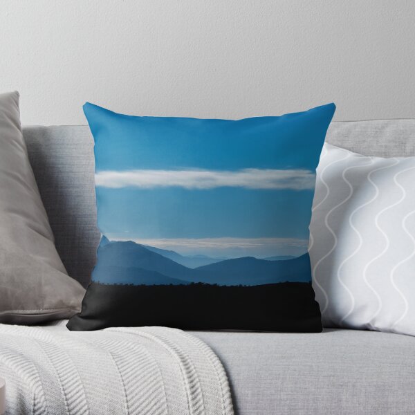 the blue mountains Throw Pillow