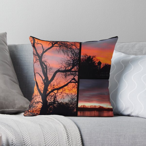 Sky on fire Throw Pillow