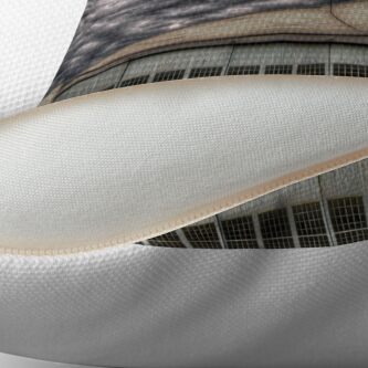 Alternate view of Hanger at Boundary Bay Airport Throw Pillow