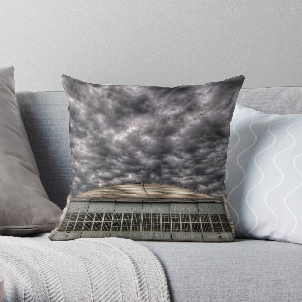 Hanger at Boundary Bay Airport Throw Pillow