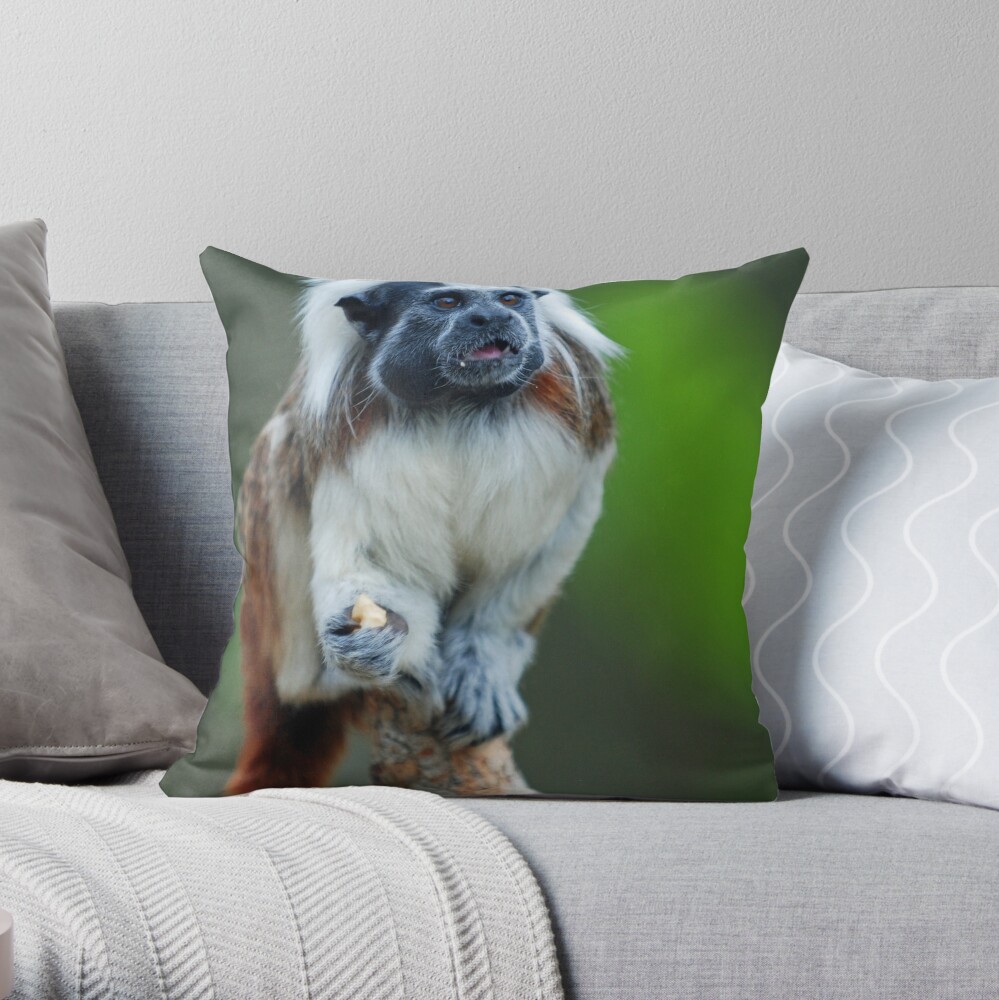Cotton Top Tamarin Throw Pillow