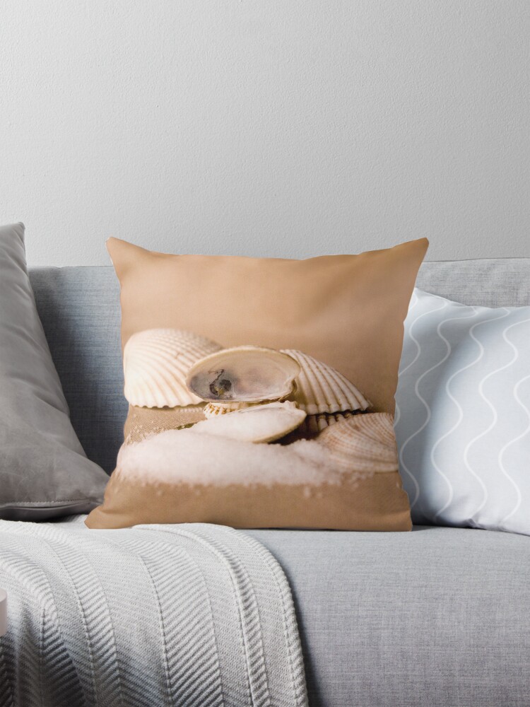 Thumbnail 1 of 4, Pillow, Sea Shells and Sea Salt designed and sold by SpicieFoodie.