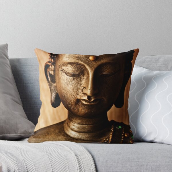 Golden Buddha Throw Pillow
