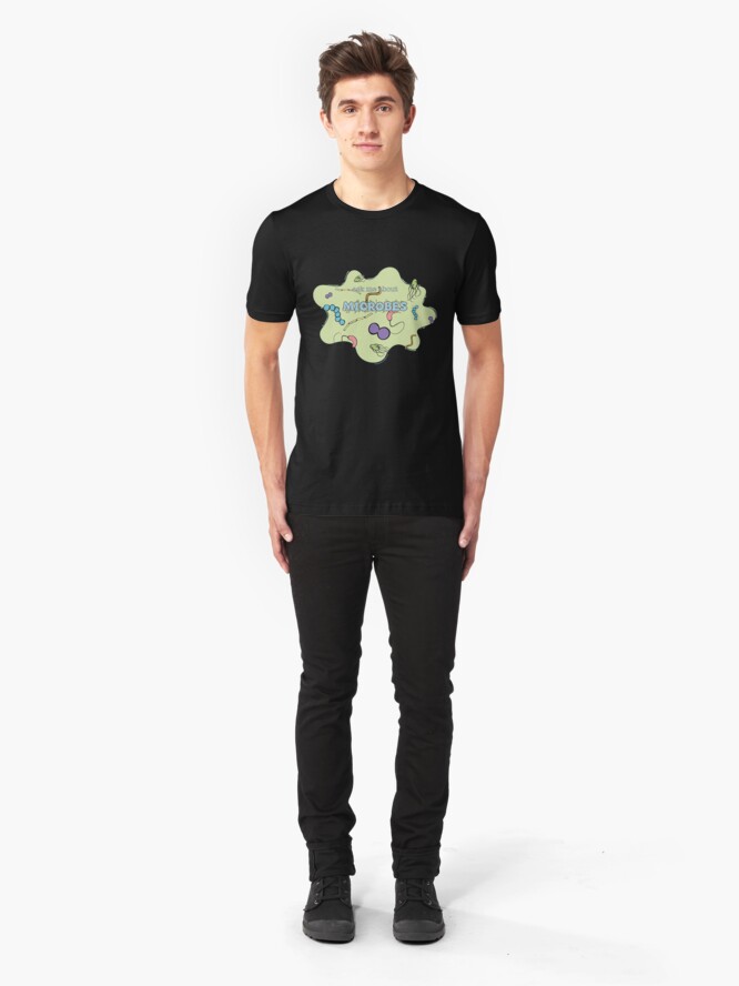 Alternate view of Ask me about MICROBES Slim Fit T-Shirt