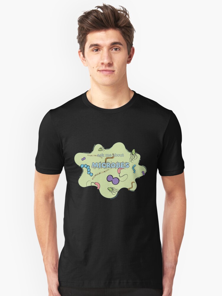 Alternate view of Ask me about MICROBES Slim Fit T-Shirt