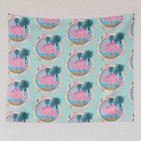 Item preview, Flamingo Sand Surf Sun Graphic Art designed and sold by FionaStokes.
