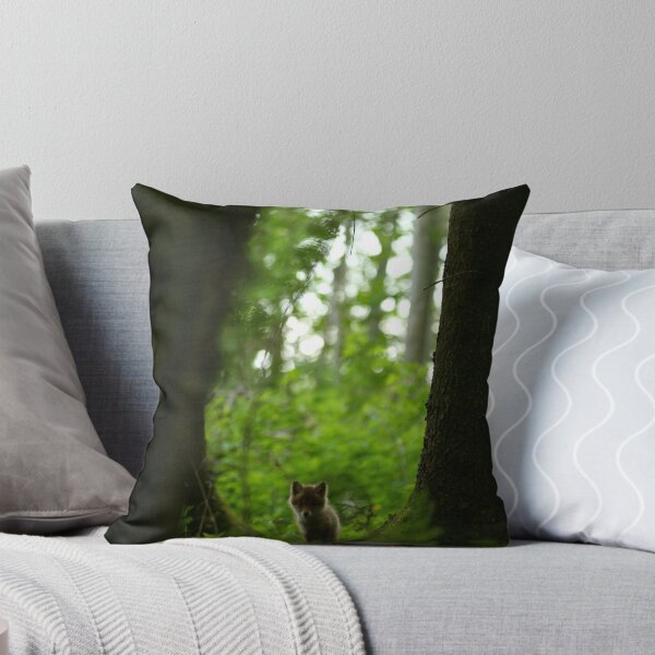 Item preview, Lonely red fox puppy in forest designed and sold by Remo Savisaar.