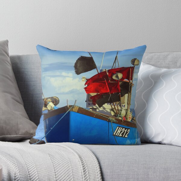 Aldeburgh fishing fleet return Throw Pillow
