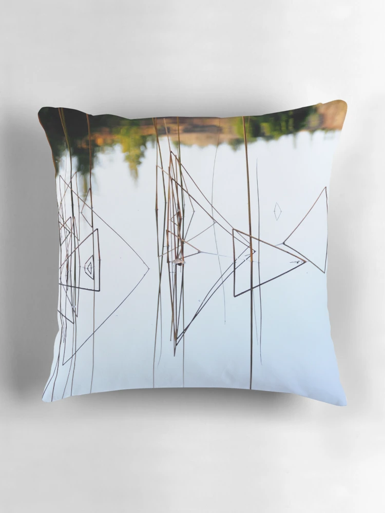 Thumbnail 3 of 4, Pillow, Abstract Reeds a Triangular Reflection designed and sold by Derek McMorrine.
