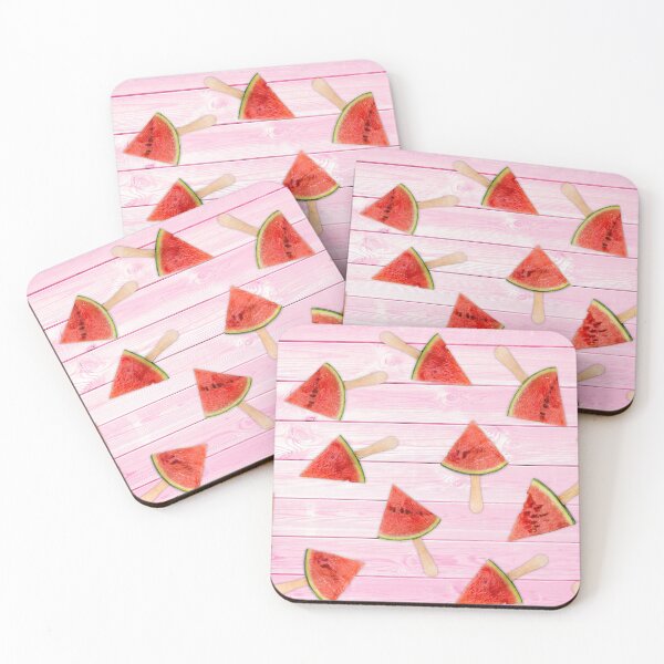 Item preview, Watermelon Popsicles On pink designed and sold by Delphimages Art.