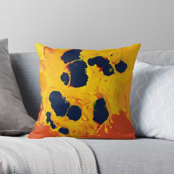Blue Pools and Fire Throw Pillow