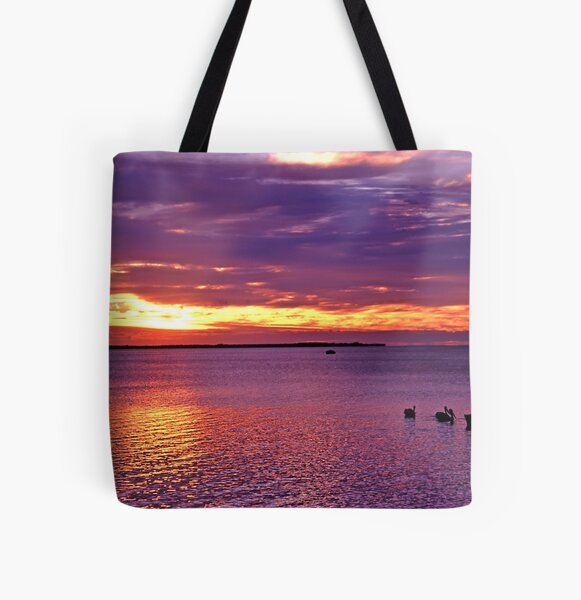 Bringing in the tinny at dawn, Moreton Bay All Over Print Tote Bag