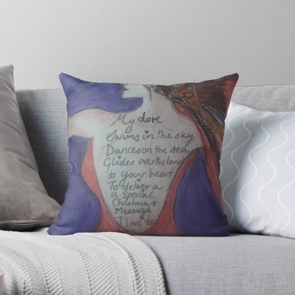 Christmas Love Poem Tattoo Throw Pillow