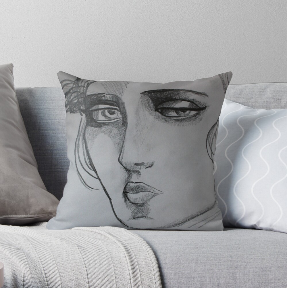 Man Face Throw Pillow for Sale by prrrki