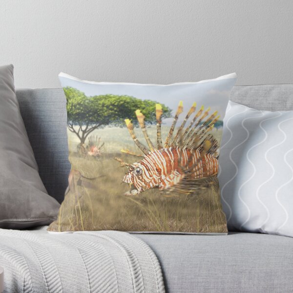 Ocean Invasion #9: Lionfish 1, Springbok 0 Throw Pillow