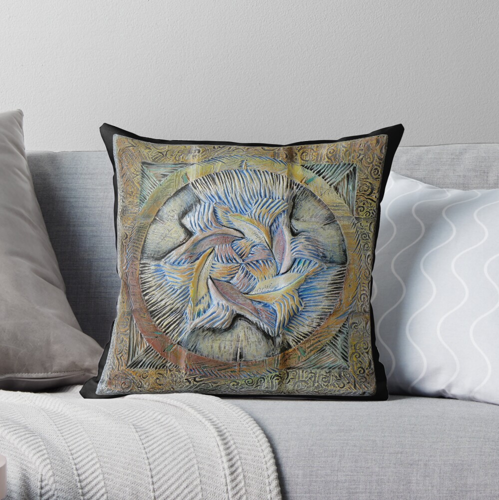 Spiral six: integration Throw Pillow