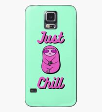 Chill Happy Cozy Pink Sloth Bear Hülle & Klebefolie für Samsung Galaxy