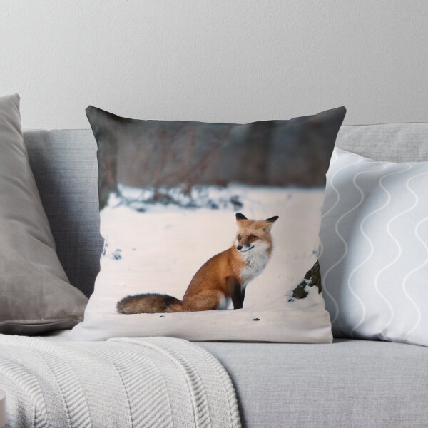 Red Fox Throw Pillow