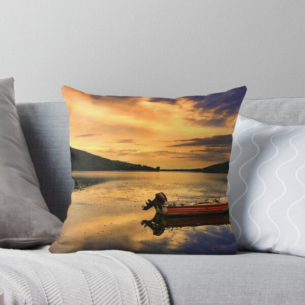 Item preview, Red boat,Blue sky,Yellow Clouds. designed and sold by Tania Koleska.