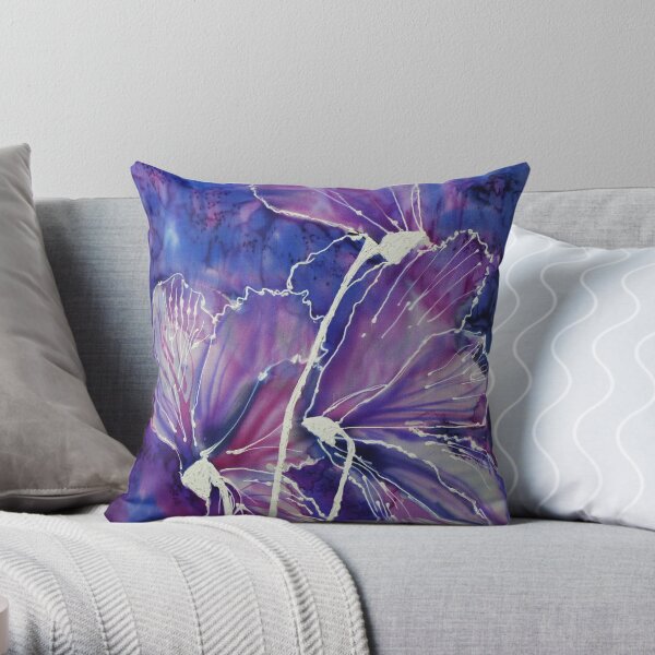 Cyclamen on silk Throw Pillow