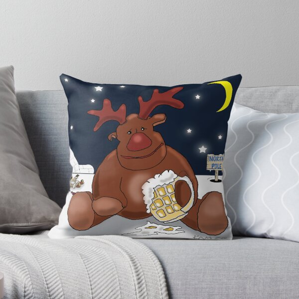 Rudolph Chills Out Throw Pillow