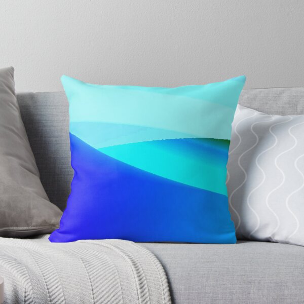 Blue and Green Landscape Throw Pillow