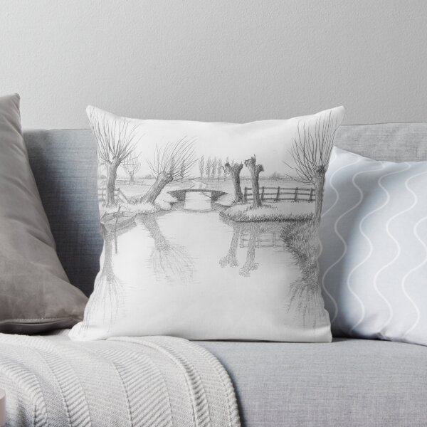 REAL DUTCH - PENCIL DRAWING Throw Pillow