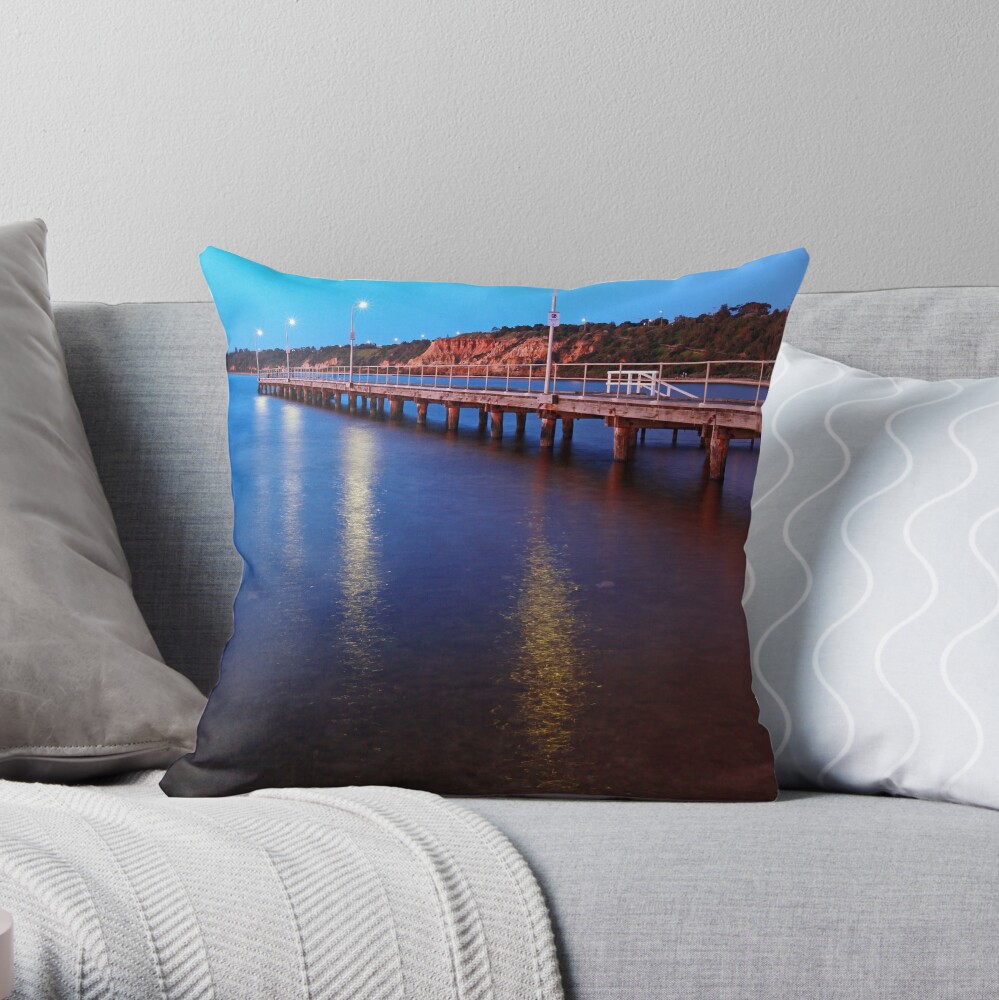 Half Moon Bay - Black Rock Throw Pillow