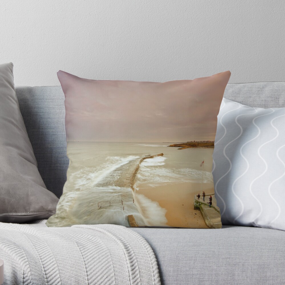 Avoiding the waves Throw Pillow