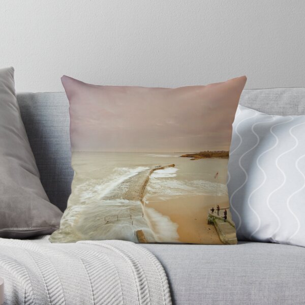 Avoiding the waves Throw Pillow