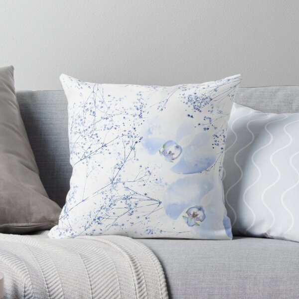 Winter Orchids Throw Pillow