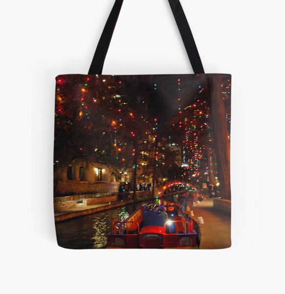 San Antonio Riverwalk in December All Over Print Tote Bag