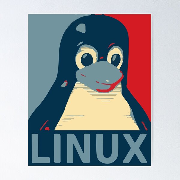 Item preview, Linux Tux penguin poster head red blue  designed and sold by SofiaYoushi.