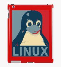 Linux Tux penguin poster head red blue iPad Case/Skin