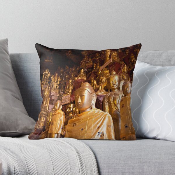 Shwe Oo Min Natural Cave Pagoda Throw Pillow