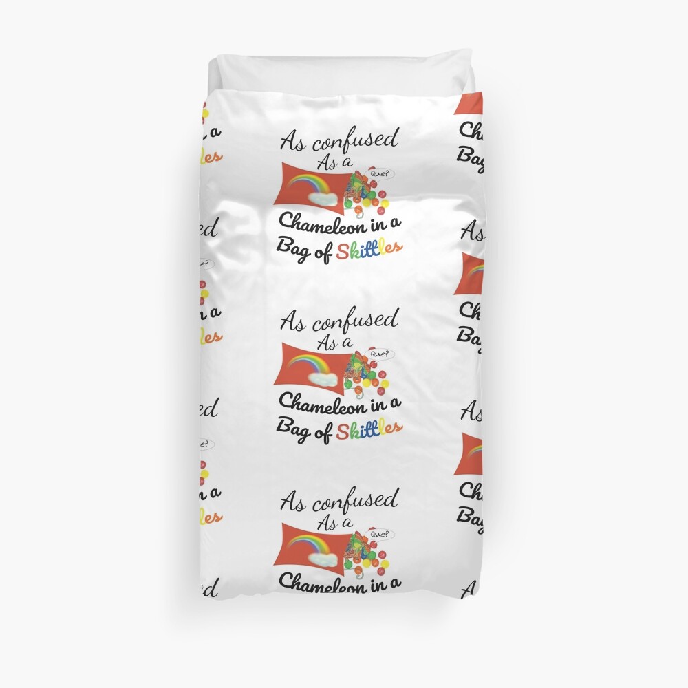 As confused as a Chameleon in a bag of Skittles Duvet Cover