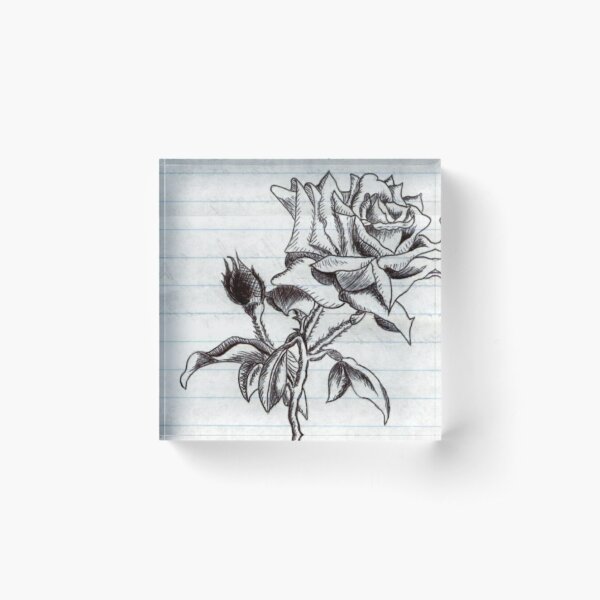 First Rose Acrylic Block