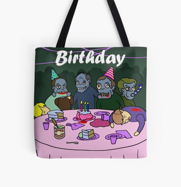 Zombie Party All Over Print Tote Bag