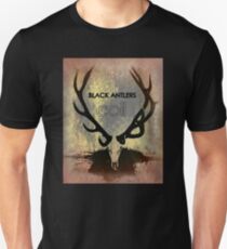 Spule schwarze Geweihe Slim Fit T-Shirt