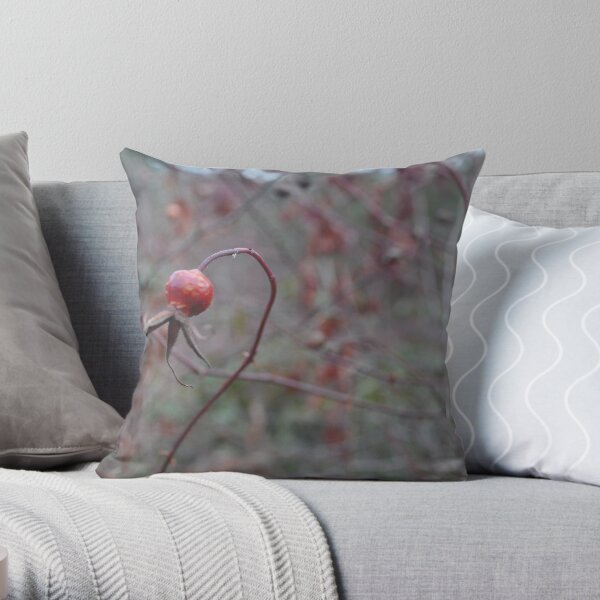 tangled rosehip Throw Pillow