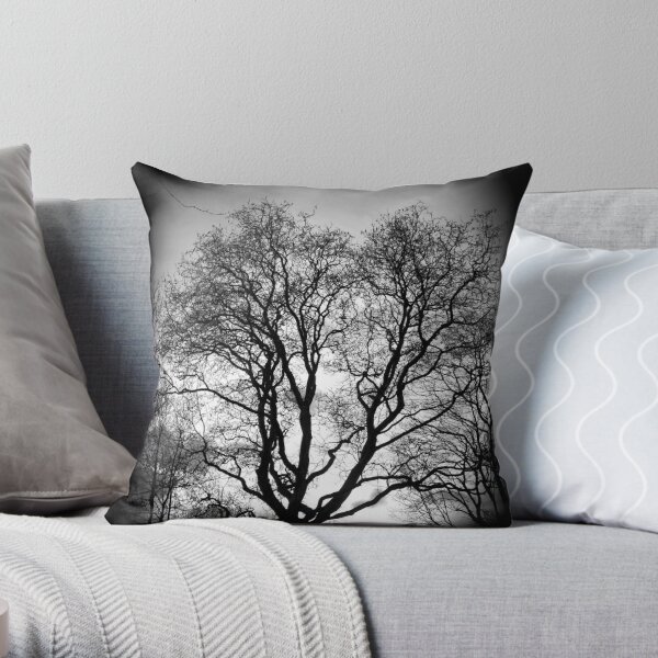 Treescape Silhouette Throw Pillow